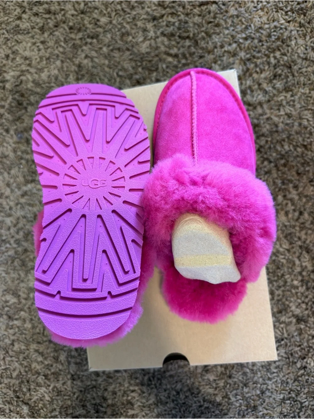 Kids Disquette UGG Slippers - Hot Pink